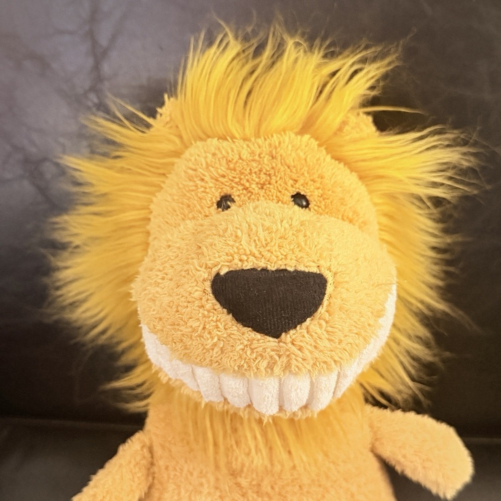 Rare Retired Jellycat Toothy Lion Plush Stuffed Animal Gold 14"